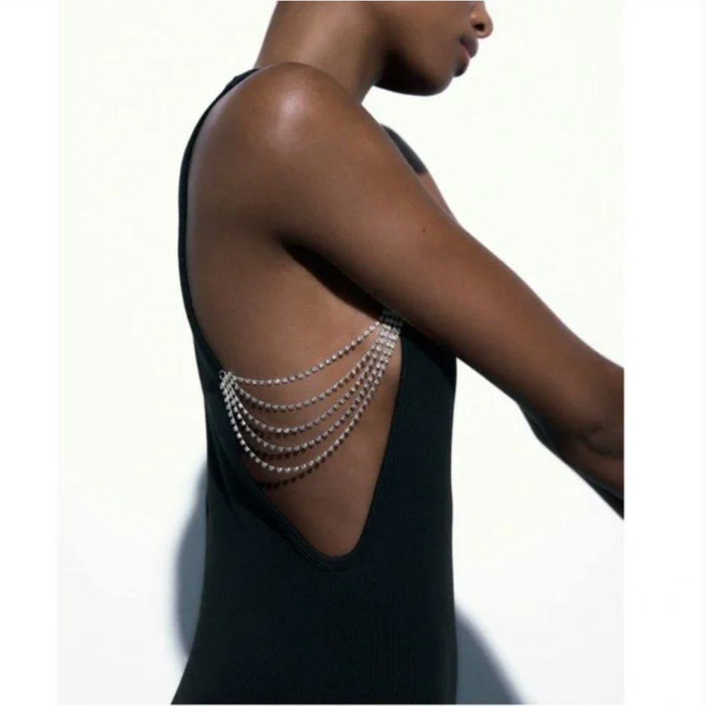 Zara Black Jumpsuit with Chain Detail
